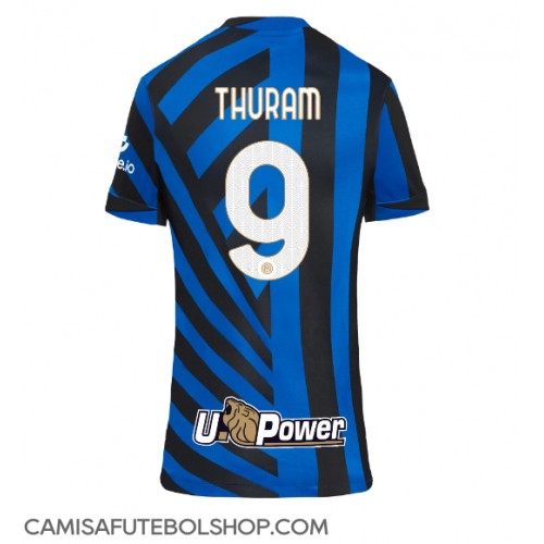 Camisa de time de futebol Inter Milan Marcus Thuram #9 Replicas 1º Equipamento Feminina 2024-25 Manga Curta